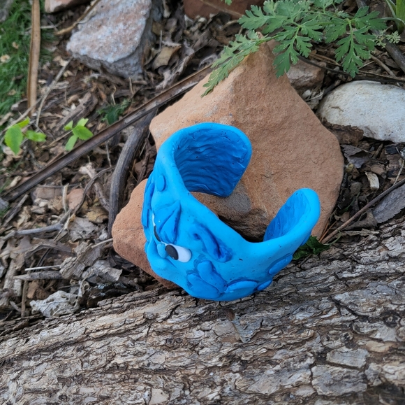 🦋Blue🧊Turquoise Clay 💧Face Bracelet🦋Cuff - Picture 3 of 11